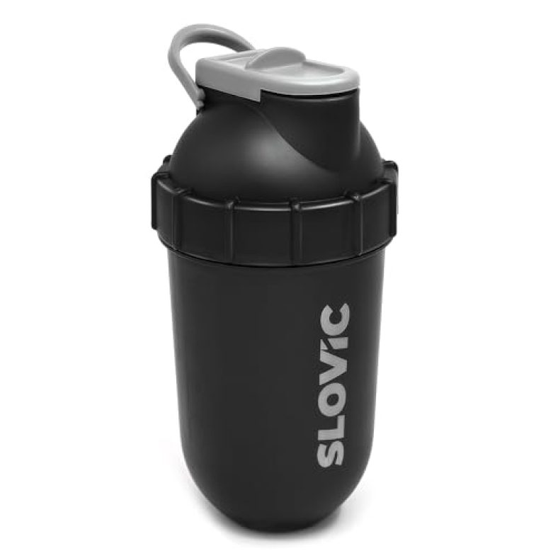 Slovic Shakers For Protein Shake, Plastic Free Gym Bottles For Men, Odor Free Protein Shaker Bottles For Protein Shake, Leakproof Gym Shaker Bottle | Black