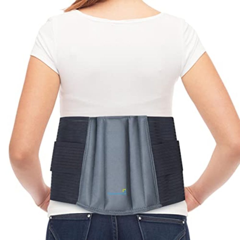 Expertomind Lower Back Support Belt | Effective Back Support For Lower Back Pain Relief | Adjustable Orthopaedically Proven Back Belt For Women & Men | Durable Elastic Material | Size – Small – Grey