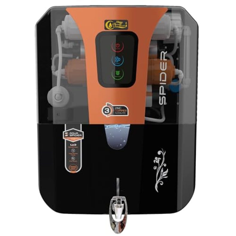 Dhanvi Aquafresh Water Purifier Ro+Copper+ Uv, | 10 Liter | Fully Automatic Function Black & Brown Color Best For Home And Office