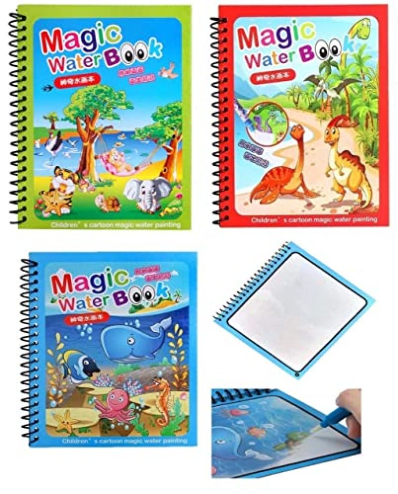 Sui Generis New Magic Water Quick Dry Book Magic Water Coloring Books For Kids Colouring Doodle Pen Water Painting Book For Children Education Drawing Pad Kids Learning/Fun Books (2)