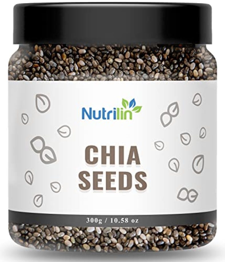 Nutrilin Chia Seeds 250G Jar Pack – Premium Raw Chia Seeds For Eating With Omega 3 & Fibre For Weight Loss Management