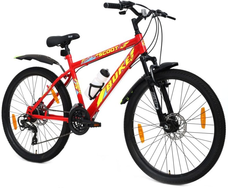 Avon Buke Scoot Multi Speed Shimano For Boys 26 T Hybrid Cycle/City Bike(7 Gear, Red, Rigid)