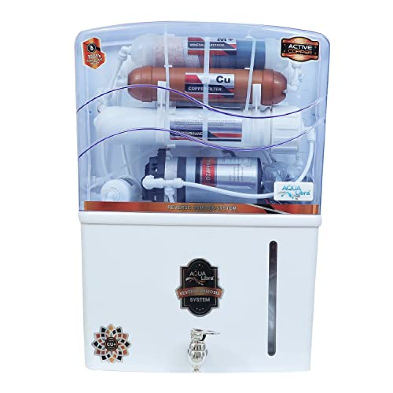 Aqua Libra With Device Ro+Uv+Uf+Tds Control With Active Copper Premium Water Purifier, (Silver), 15 Liter