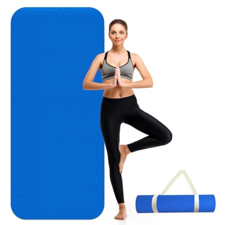 Yoga Mat For Women By Slovic | Exercise Mat For Home | Yoga Mat For Men || Anti Slip || Workout Mat For Kids | Gym Mat For Indoor Excercise | Eva Yoga Mat 6Mm Thick | Non-Slip Yoga Mat | Blue
