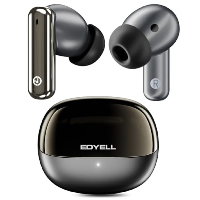 Edyell In-Ear Earbuds Anc Up To 35Db, Wireless Tws Ear Buds With 4 Mic, 100Hrs Playback,13Mm Dlc Drivers, 360° Spatial Audio, Type-C Earphone Charging, A1