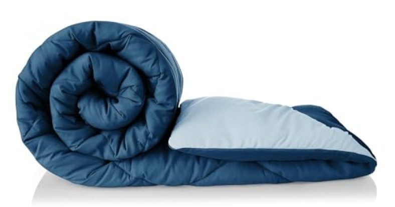 Bsb Home Microfibre All Season/Ac/Summer Solid Reversible Double Bed Comforter Blanket | Quilt | Dohar | Rajaai | Duvets – (220 Gsm,Teal Blue And Silver)