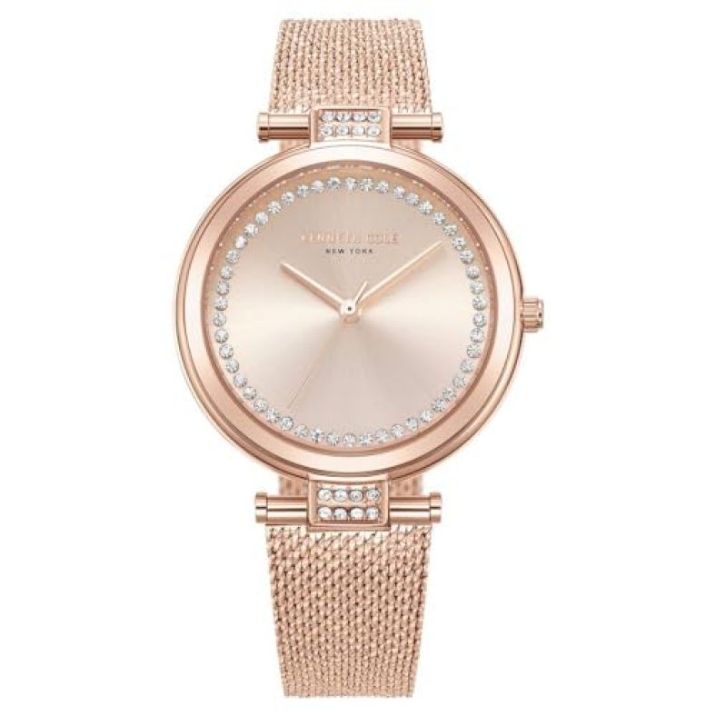Kenneth Cole Quartz Analog Rose Gold Dial Stainless Steel Strap Watch For Women-Kcwlg0026802Ld