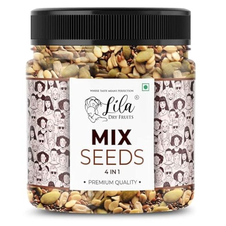 Lila Dry Fruits 4 In1 Superseed Mix 1 Kg – Mixture Of Chia, Pumpkin, Sunflower And Flax Seeds | Immunity Combo For Weight Loss | Mix Seeds For Eating | Snacks For Dieting | Perfect For Gifting