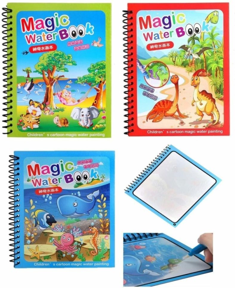 Sui Generis Magic Water Drawing Book, Reusable Coloring Book Drawing Board Toys For Kids
