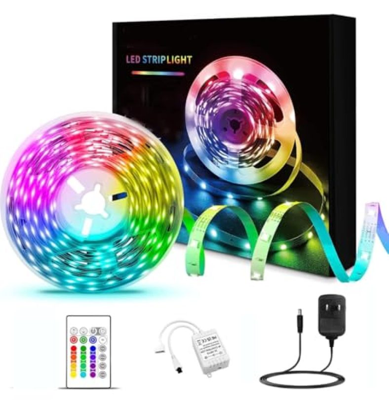 Power Of Arrow Rgb Led Strip Light 5M – 120 Lights/M With 12V Adapter And Remote | Color-Changing & Flexible Decorative Lighting For Home Decor, Festivals,Parties,Diwali