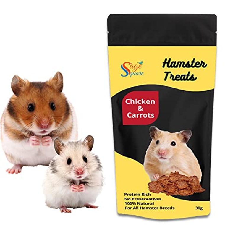 Sage Square Chicken & Carrot Hamster Treat, Crunchy Protein Rich Snack 30G