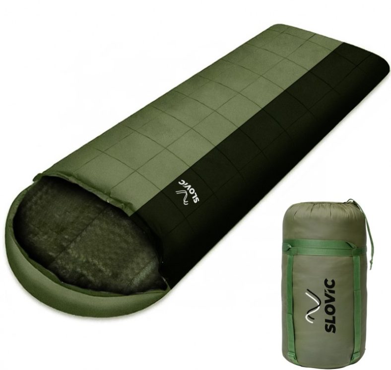 Slovic For Adults Up To 7’4 Ft | 0 To -10 Lightweight Waterproof Sleeping Bag(Green)