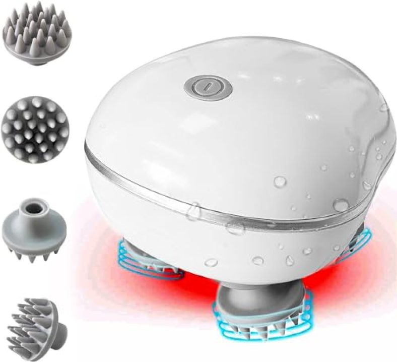 Ricuza Electric Head,Scalp Massager | Advance Red Light Therapy For Boost Hair Growth, Hair Fall Control, Scalp Therapy | 3 Speed Mode Handheld,Portable,Scalp Scratcher Body Massage For Hair Growth,Deep Clean & Stress Relaxation