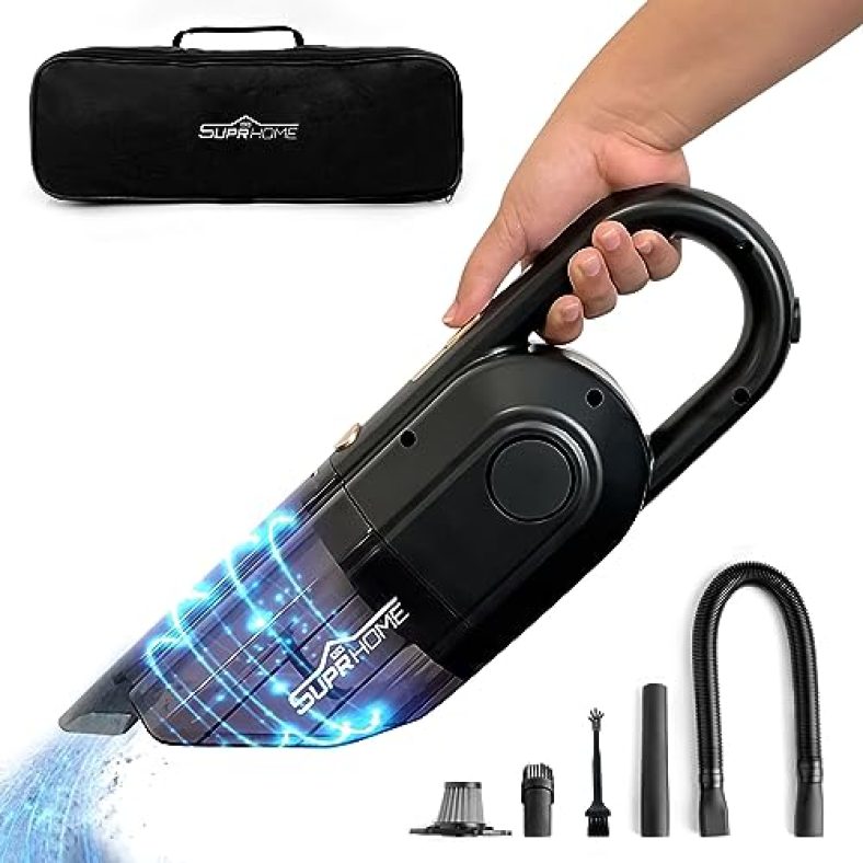 Suprhome Wireless Vacuum Cleaner 1 Year Warranty High Suction Power 7000Pa For Car And Home With Multiple Cleaning Accessories Fast Charging Li-Ion Battery For Long Runtime Dry/Wet Use