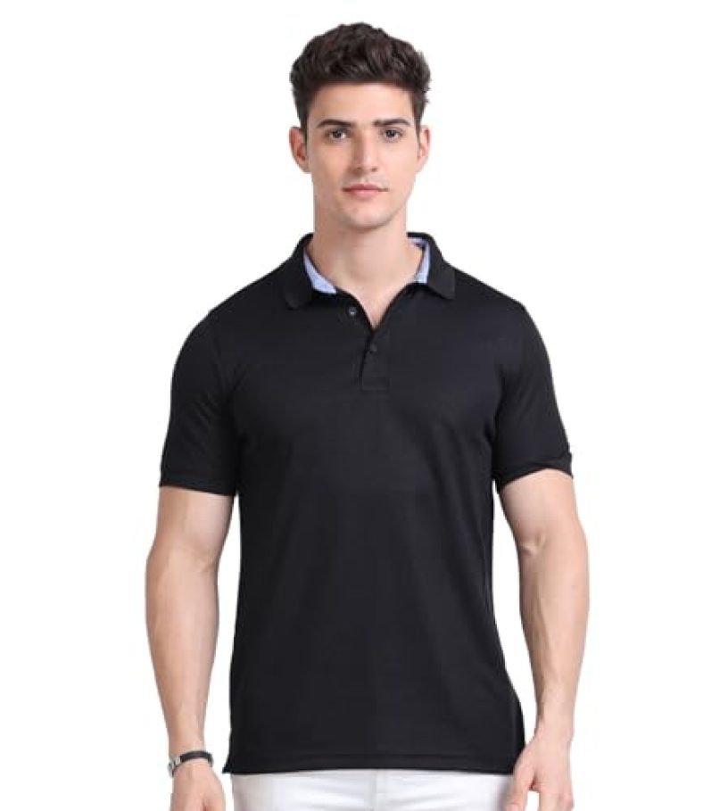 Greg Norman Polo T Shirt For Men | T-Shirt For Men | Casual T Shirt For Men | Men’S Tshirt | Collar Tshirts | Half Sleeves Plain T Shirt | Tshirt For Men Stylish Black