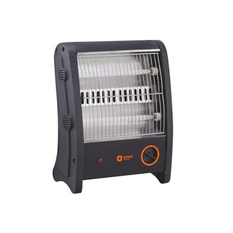 Orient Electric Quartz Room Heater| Qh800Asq |800 Watts Power|2 Heating Rods|Compact Design|Quick Heating|Cool Touch Body|1 Year Warranty, Black