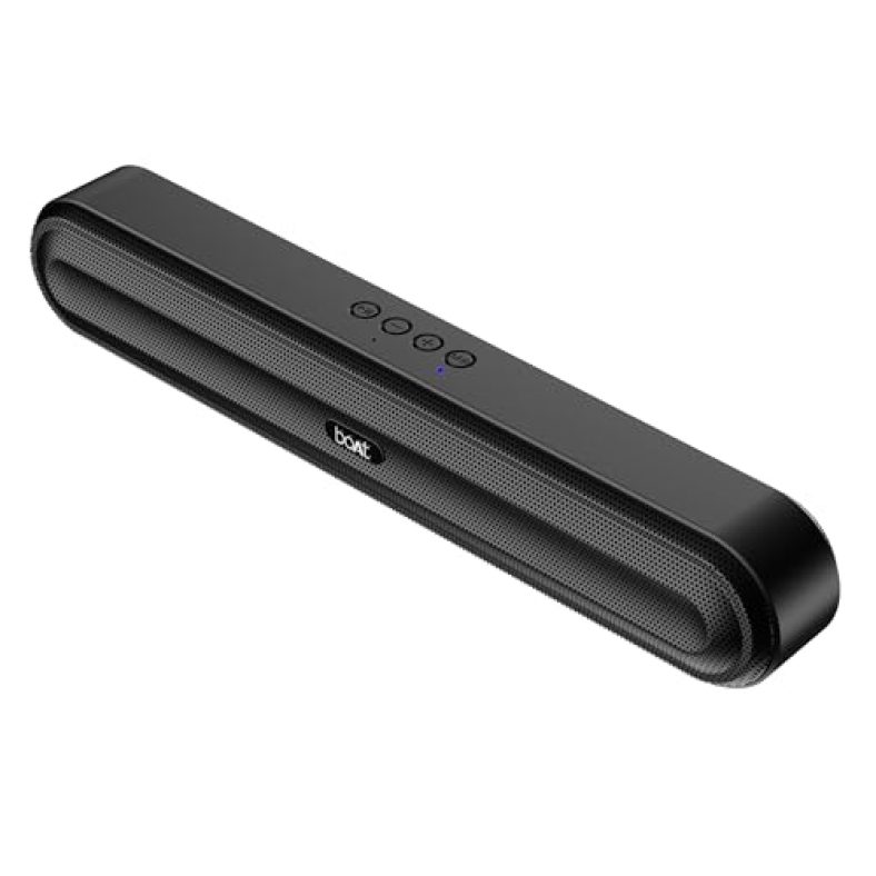 Boat Aavante Bar 490 Bluetooth Soundbar 10W Rms Signature Sound,2.0 Channel,Btv5.1,Dual Full-Range Drivers, Aux, Tf Card, Usb, Upto 7 Hrs Playback,Built-In Mic,Tws Feature(Classic Black)