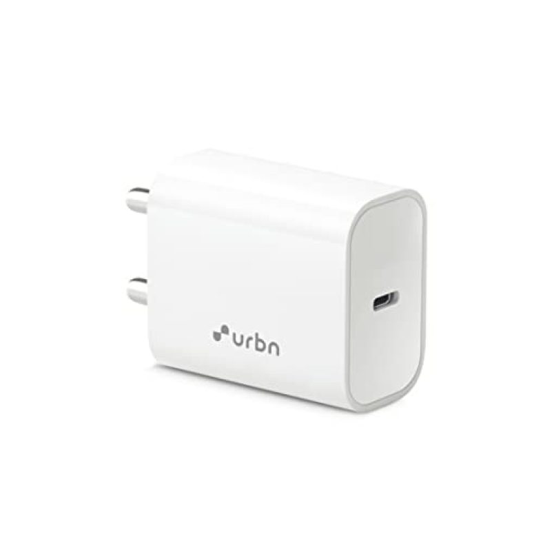 Urbn 20W Iphone Charger | Bis Certified | Type C Pd Adapter For Apple Iphone 14/14 Pro Max/13/13Pro/13Mini/12/12Pro/12Pro Max/11/11Pro/Ipad/ & Android Mobiles (White)