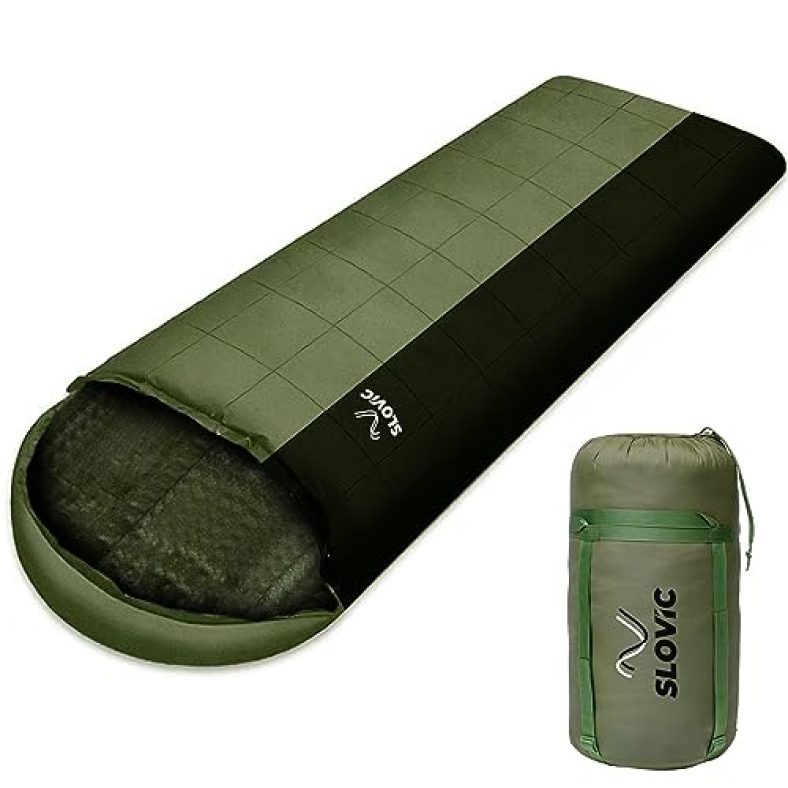 Sleeping Bag For Camping By Slovic With Extra Fur Lining For Winters| Up To – 10°C | Sleeping Bags For Adults | Army Sleeping Bag | Camping Accessories