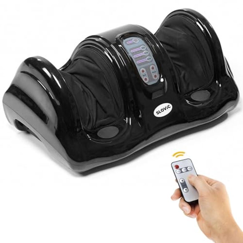 Slovic Foot Massager Machine For Pain Relief With Heat & Kneading Function – Also Used As Leg Calf Massager – Corded Electric Foot Massage Machine For Home With Customizable Settings | Leg Massager