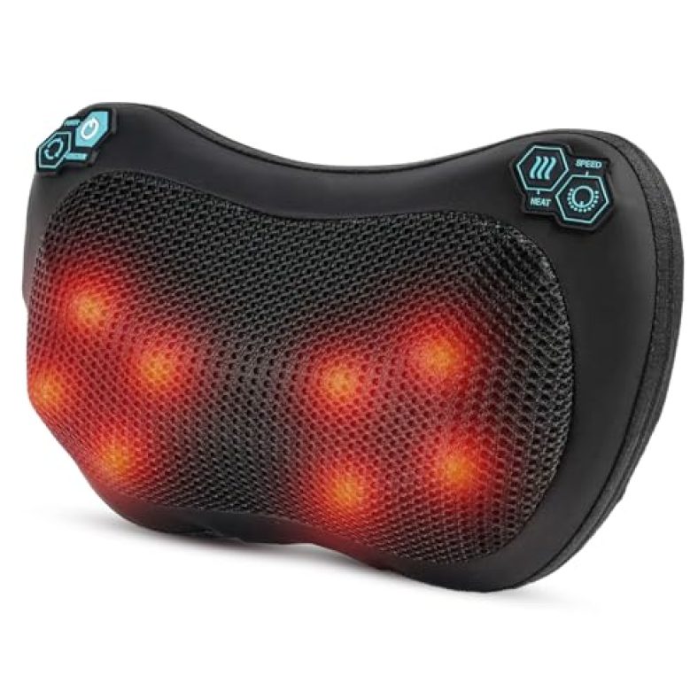 Slovic Neck Massager | Electric Shiatsu Cushion For Full Body Neck Massager Machine | Body Massager For Ultimate Pain Relief – Versatile Therapy For Neck, Back, And Shoulders – Stylish Black Design