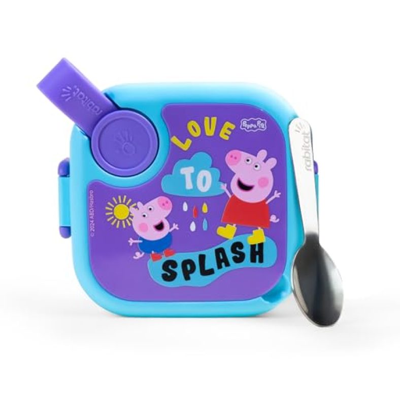 Rabitat Peppa Pig Lunchmate Mini Stainless Steel Lunch Box Rainy Day 500 Ml – 2 Years Brand Warranty |Tiffin Box For Kids | Steel Lunch Box For School Girls And Boys