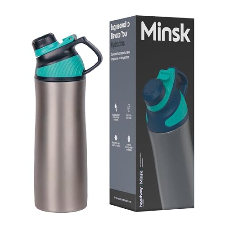Headway Minsk Stainless Steel Water Bottle Cosmic Grey 550 Ml – 2 Years Brand Warranty | Stainless Steel Water Bottle | Steel Bottle | Water Bottle Steel