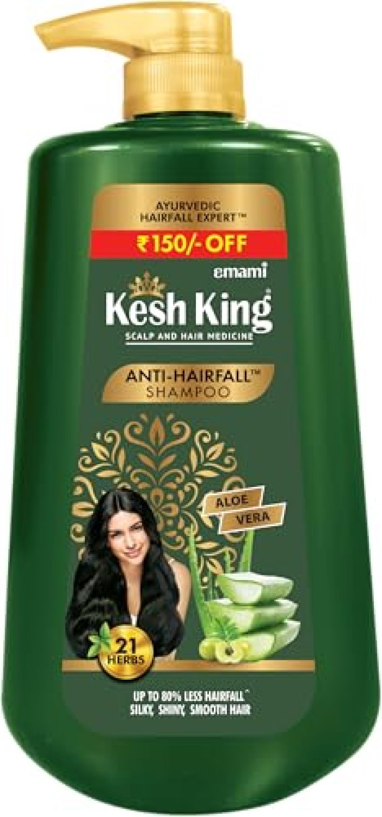 Kesh King Ayurvedic Anti-Hairfall Shampoo | Reduces Hairfall | 21 Ayurvedic Herbs | No Paraben & No Silicon | Enriched With Aloe Vera, Bhringraja & Amla | 1000 Ml