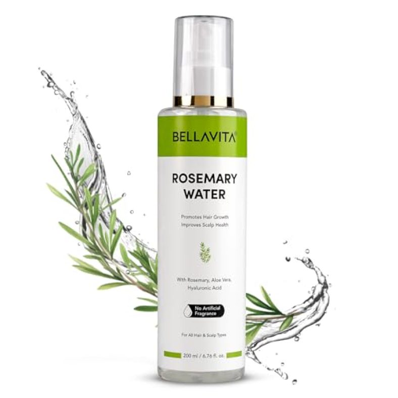 Bellavita Rosemary Water Hair Spray | For Frizzy Hair | Adds Shine | Suitable For All Hair Types | 200 Ml