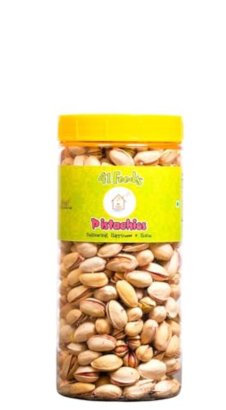 41 Foods Roasted & Salted Pistachios – 500 Gram | Pista | Tasty & Healthy | High In Protein, Phosphorus, & Dietary Fiber | Premium Nuts And Dry Fruits, Shelled Nuts | Crunchy And Delicious Healthy Snacks