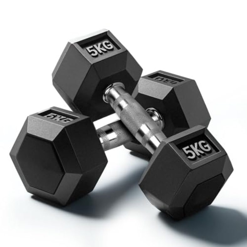 Slovic Dumbbell Set 5Kg Pair | Dumbbells – Gym Equipment For Home Workout | 5Kg Dumbbells Set Of 2 | Fitness Gym Dumbbell Set For Muscles | Anti Skid Rubber Dumbles Set | Dumbell Weights For Workout