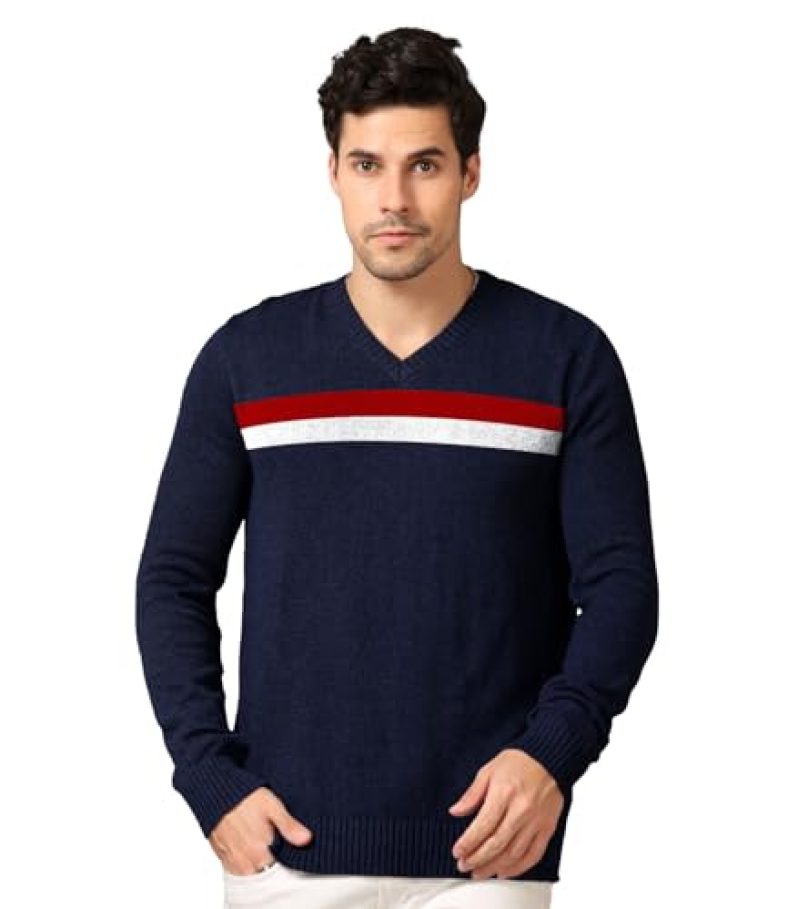 Awg All Weather Gear Men’S V-Neck Full Sleeve Sweater | Sweater For Winter | Plain Casual Wear Sweater L Sweater For Men | Pullover For Men | Winter Wear Sweater For Men | Mens Sweater Blue
