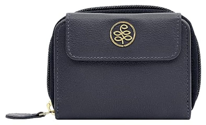 Eske Isa – Tri Fold Wallet – Genuine Quilted Leather – Holds Cards, Coins And Bills – Compact Design – Pockets For Everyday Use – Travel Friendly – Water Resistant – For Women