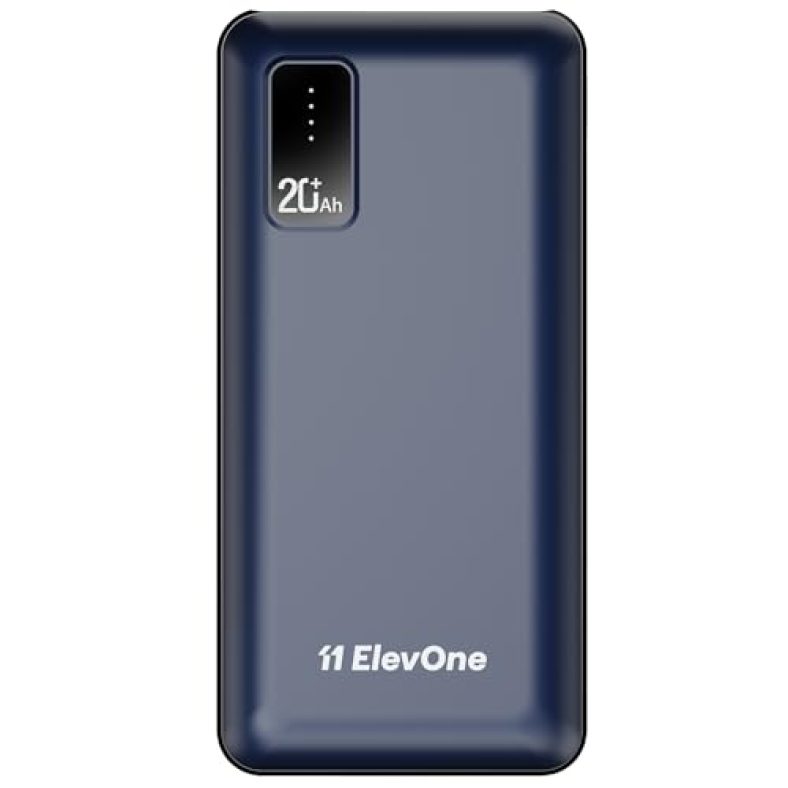 Elevone By Ambrane 20000Mah Power Bank With 10.5W Fast Charging, Dual Usb Output, Made In India, Multi-Layer Protection, Wide Compatibility, Stylish & Compact Design + Type-C Cable (Rapid 20, Blue)