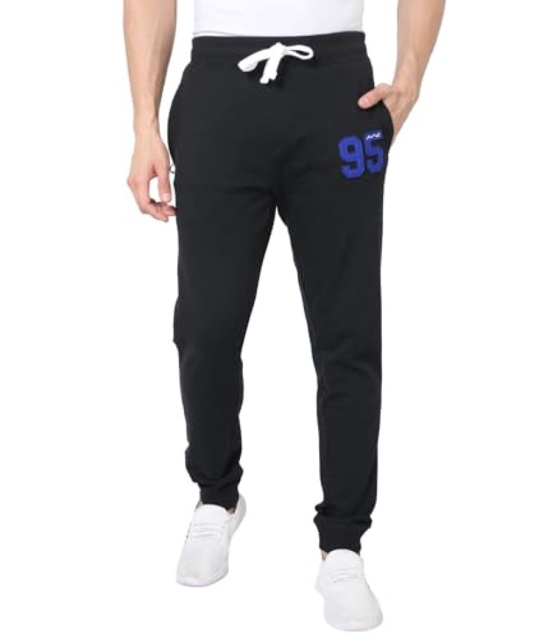Awg All Weather Gear Joggers For Men | Track Pant For Men | Regular Plain Track Pants | Men Stylish Track Pant | Slim Fit Joggers With Zipper Pockets | Men Joggers | Gym Track Pants For Men Black
