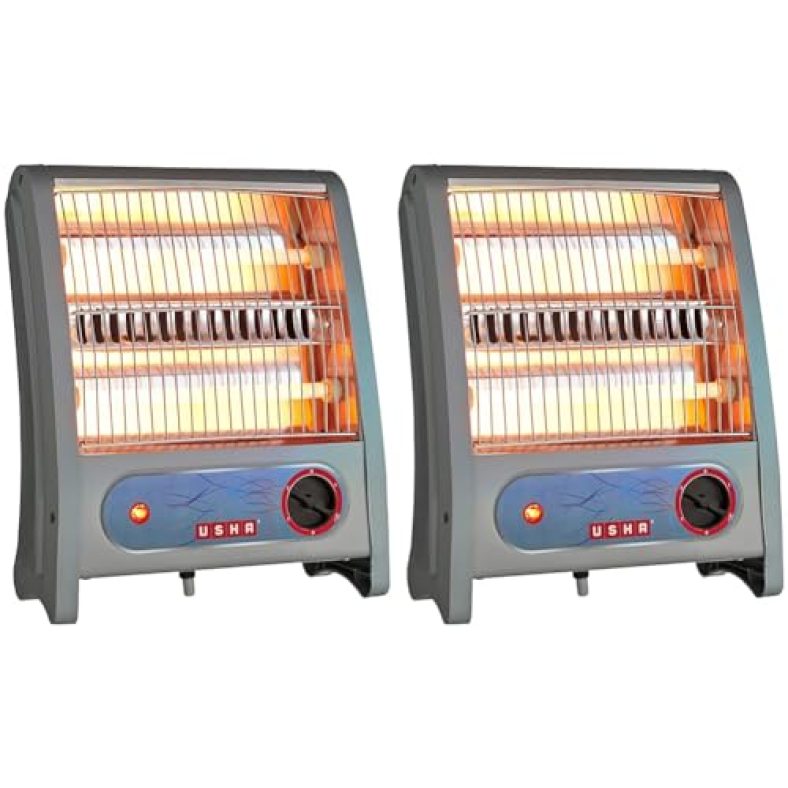 Usha Quartz Room Heater With Overheating Protection (3002, Ivory, 800 Watts) (Pack Of 2)