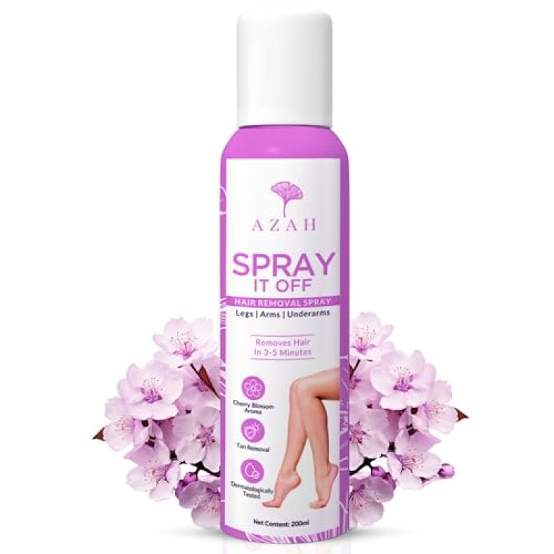 Azah Hair Removal Spray Cream [200 Ml] | Remove Hairs In 3-5 Mins Only | Painless & Irritation Free Body Hair Removal Spray For Chest, Legs, Arms & Underarm | Hair Removal Spray For Women
