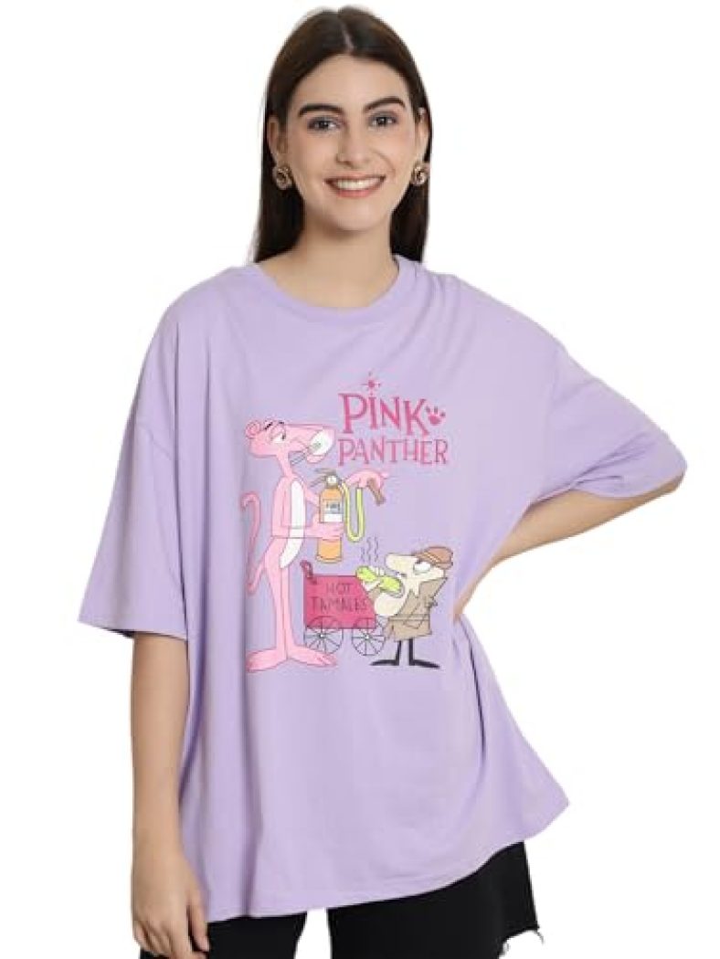 Fabflee Women’S Regular T-Shirt (Fb-Nw-Oversize-511_M_Purple M)