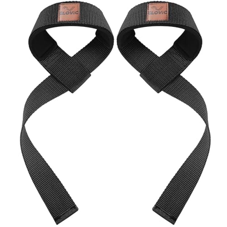 Slovic Weight Lifting Straps For Gym | Non-Slip Deadlift Strap | Wrist Strap For Gym Lifting | Wrist Band For Gym Workout | Gym Accessories For Men Workout | Wrist Supporter For Gym Exercise – Black
