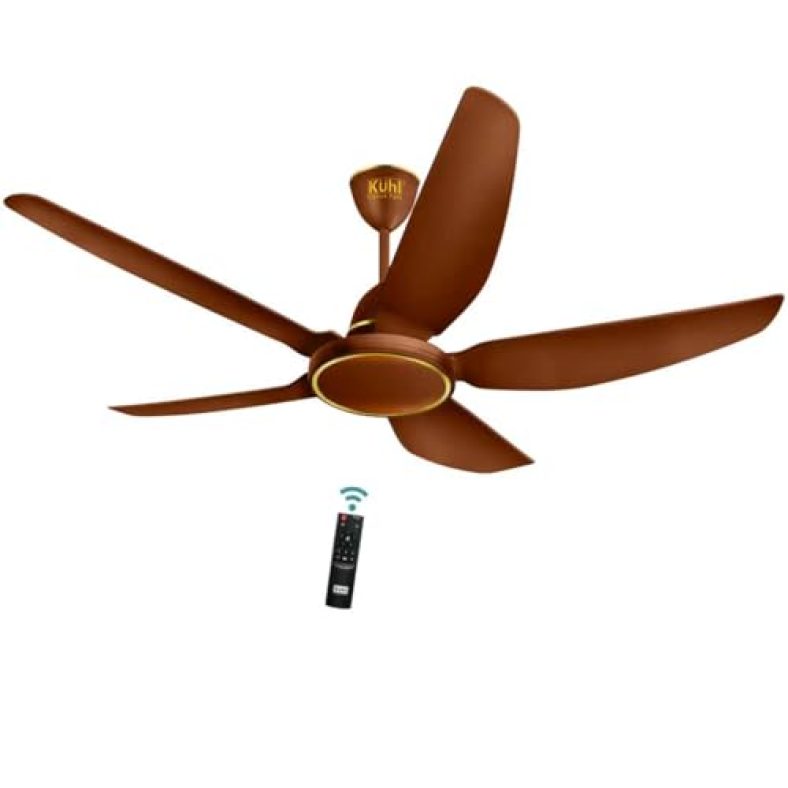 Kuhl Brise E5 1320Mm Stylish Power Saving Bldc Ceiling Fan With Remote | 30W | 5 Star | High Air Flow | Low Noise | Iot Â– Operate Via Mobile & Alexa | Reverse Mode | Brown