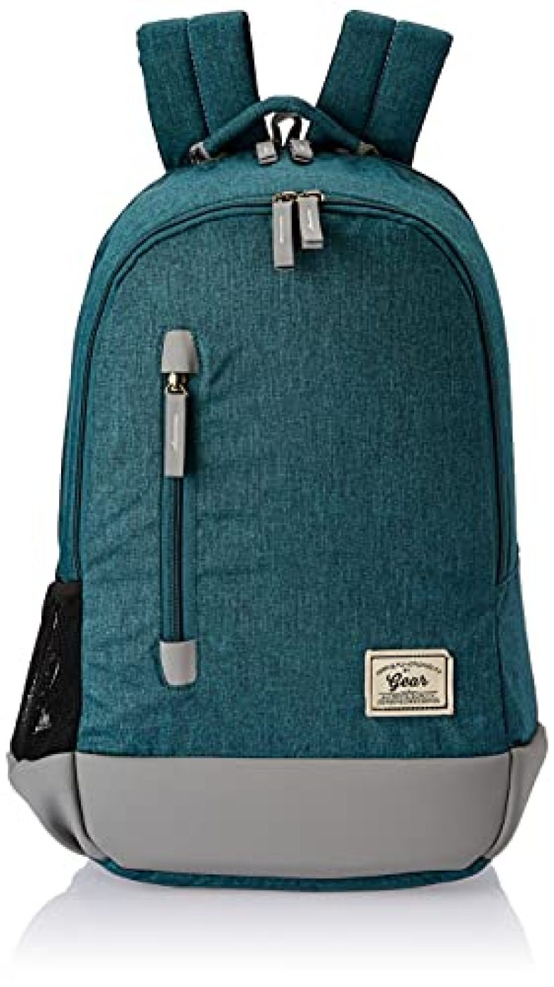 Gear Campus8 25L Medium Water Resistant School Bag/Casual Backpack/Daypack/College Bag/For Men/Women – Green Grey