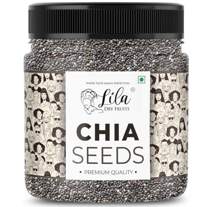 Lila Dry Fruits Chia Seeds 250 Gms | 100% Natural, Ready-To-Eat, Vegan, Gluten-Free, High In Fiber & Omega-3 Chiya Seeds | Ideal For Smoothies, Salads, And Snacks | Perfect For Gifting