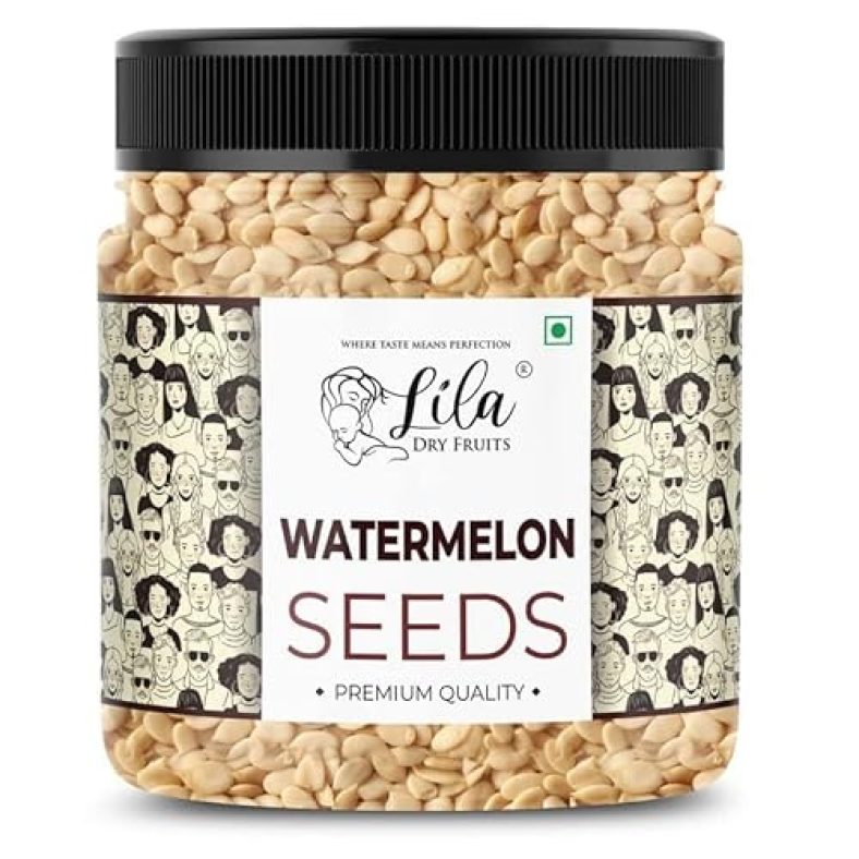 Lila Dry Fruits Premium Raw Organic Watermelon Seeds 250Grams Jar Pack | Magaj Or Tarbuj(Tarbooj) | Rich In Proteins & Minerals | Diet Seeds Pack | Low Calorie & Diet Snack