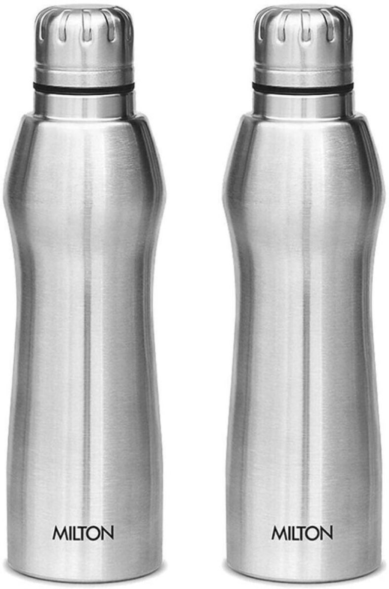 Milton Elate Stainless Steel Each 880 Ml Bottle(Pack Of 2, Silver, Steel)