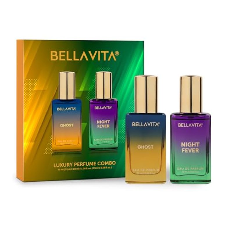 Bellavita Ghost & Night Fever Unisex Liquid Edp Perfume With Bergamot, Peach | Premium Long Lasting Perfume For Man And Woman | Perfect Gift For Him & Her | 2 X 20Ml