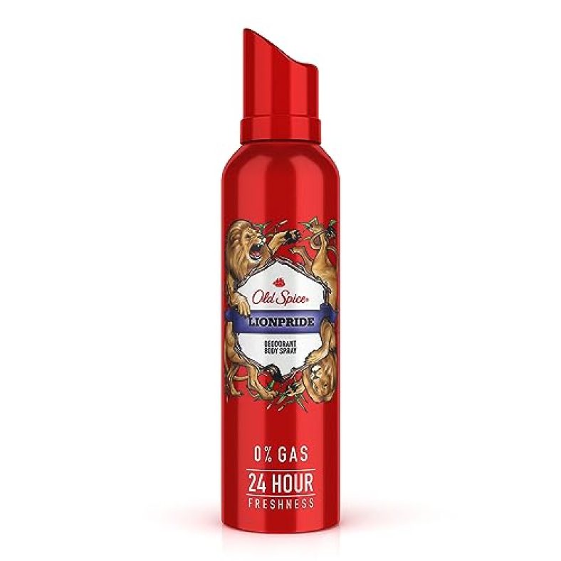 Old Spice Lionpride No Gas 24 Hour Long Lasting Freshness Deodorant Perfume Body Spray For Men, 140Ml