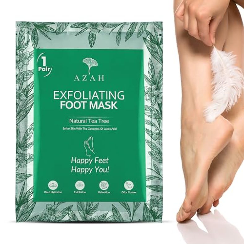 Azah Foot Mask Peeling Feet Mask [Pair Of 1] | Foot Peel Off Mask For Cracked Feet | Peeling And Exfoliating | Foot Care At Home | Foot Sheet For Home | Tea Tree Mask Sheet