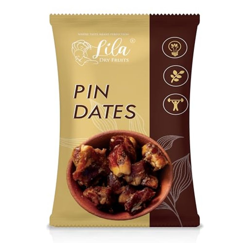 Lila Dry Fruits Pin Dates (500Gram) | Pin Khajoor | Seedless Dates |Pin Khajur Arabian Dates | Dates Dry Fruit |