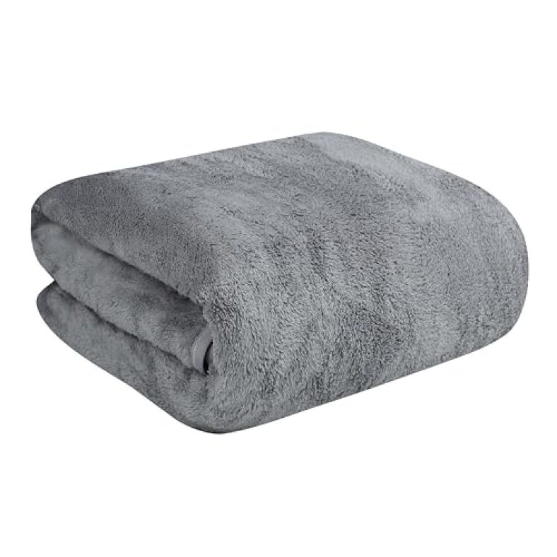 Fezora® Microfiber Bath Towels | (70X140) Extra Soft Plush & Quick Dry High Absorbency With Large Size Towels For Bathing (Pack Of 1, Grey)