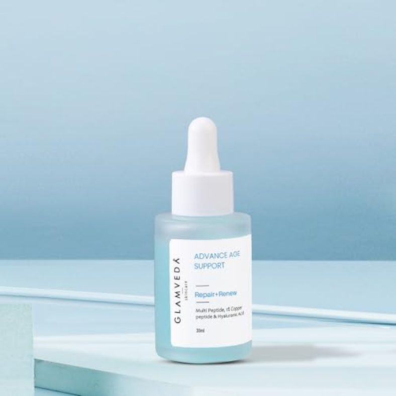 Glamveda 1% Copper Peptide With Multi Peptide & Hyaluronic Acid Advance Age Support Face Serum | Reduces Signs Of Ageing, Boosts Collagen | Restores Youthfull Glow | All Skin Types